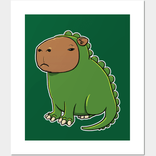 Capybara Dinosaur Costume Posters and Art